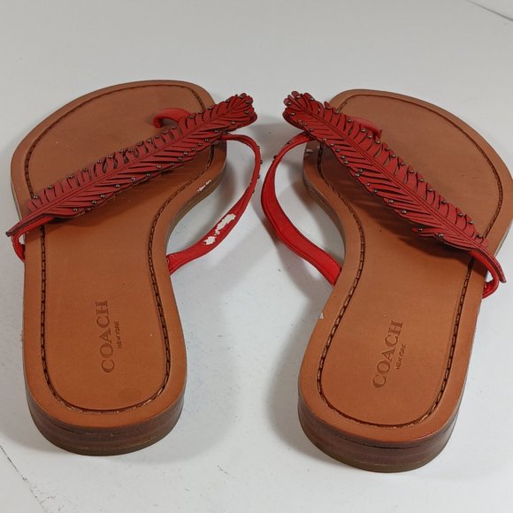 Coach Red Feather Sandals - Picture 8 of 12